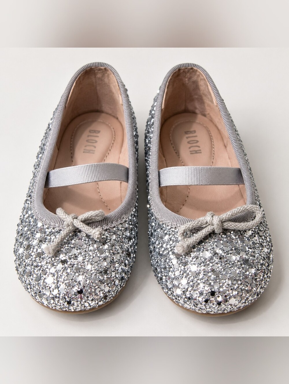 Bloch Girls Silver Glitter Sparkly Party Dress Shoes EU 21 NWOT